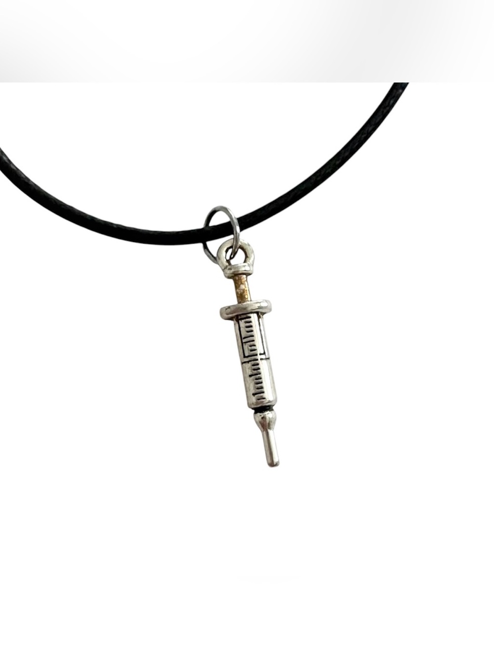 Silver Syringe Necklace